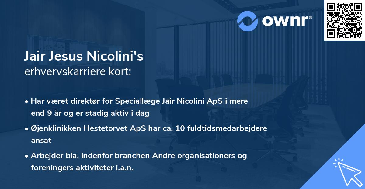 Jair Jesus Nicolini's erhvervskarriere kort