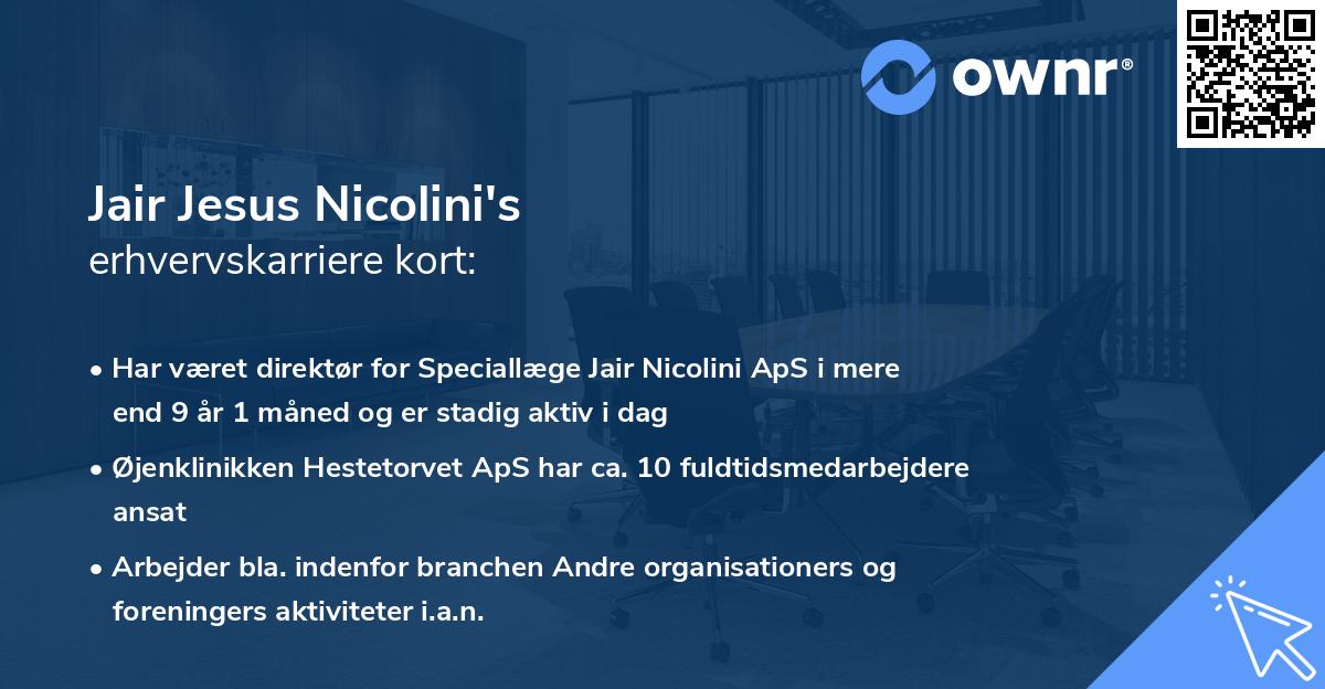 Jair Jesus Nicolini's erhvervskarriere kort