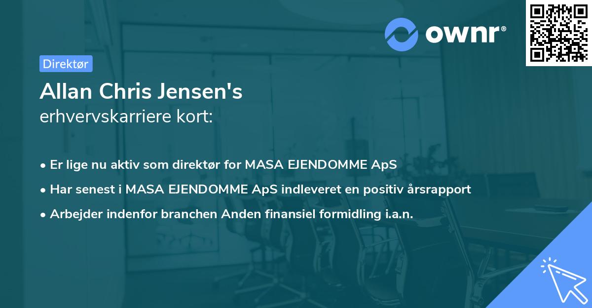Allan Chris Jensen's erhvervskarriere kort