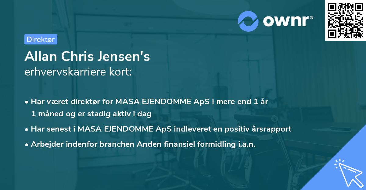 Allan Chris Jensen's erhvervskarriere kort