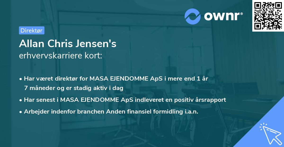 Allan Chris Jensen's erhvervskarriere kort