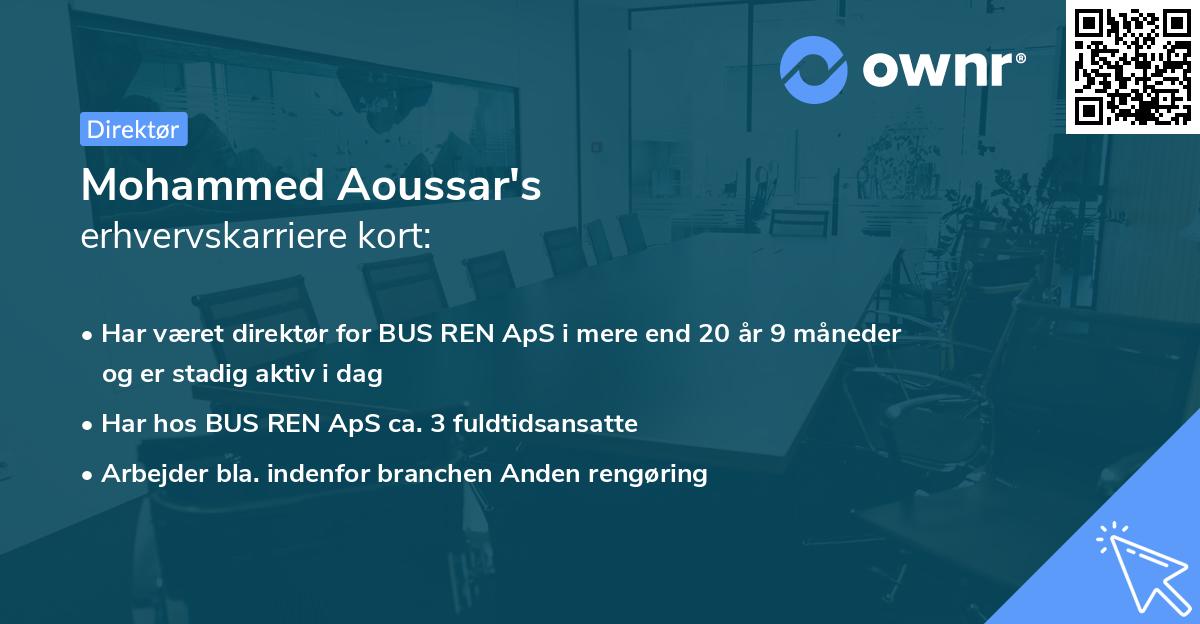 Mohammed Aoussar's erhvervskarriere kort
