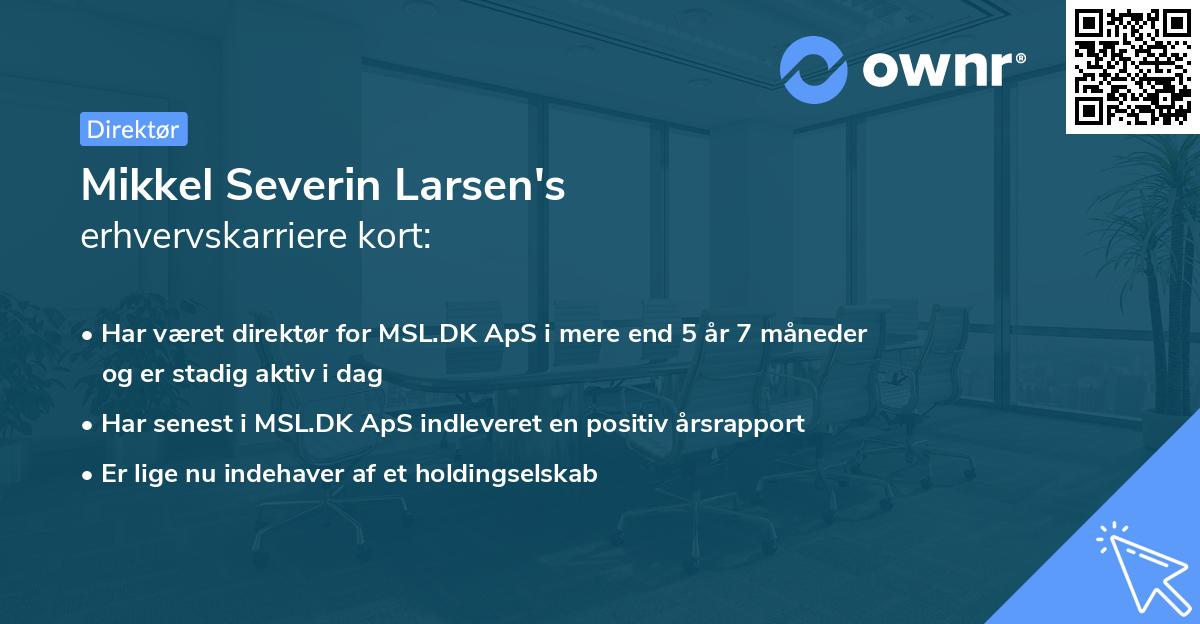 Mikkel Severin Larsen's erhvervskarriere kort