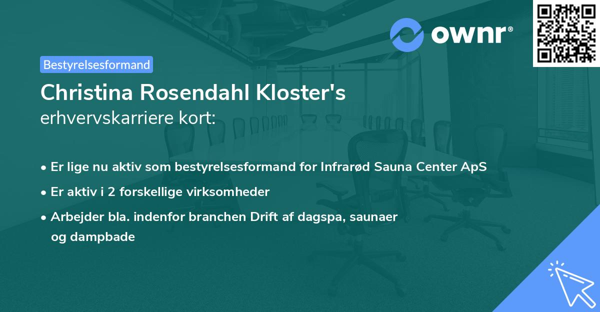 Christina Rosendahl Kloster's erhvervskarriere kort