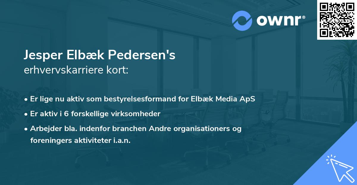 Jesper Elbæk Pedersen's erhvervskarriere kort
