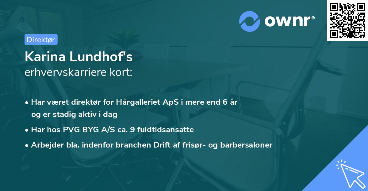 Karina Lundhof's erhvervskarriere kort