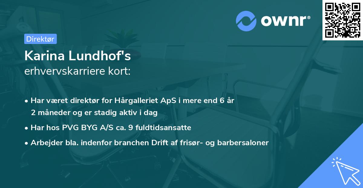 Karina Lundhof's erhvervskarriere kort