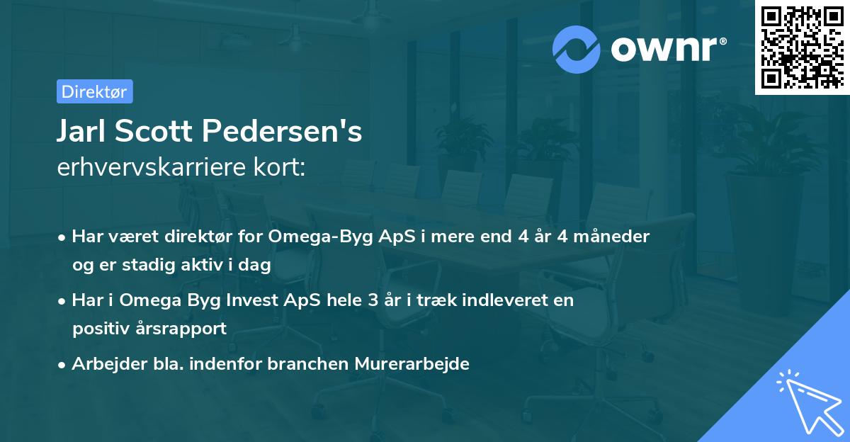 Jarl Scott Pedersen's erhvervskarriere kort
