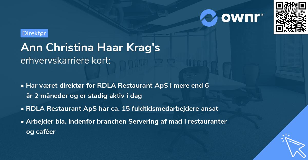 Ann Christina Haar Krag's erhvervskarriere kort