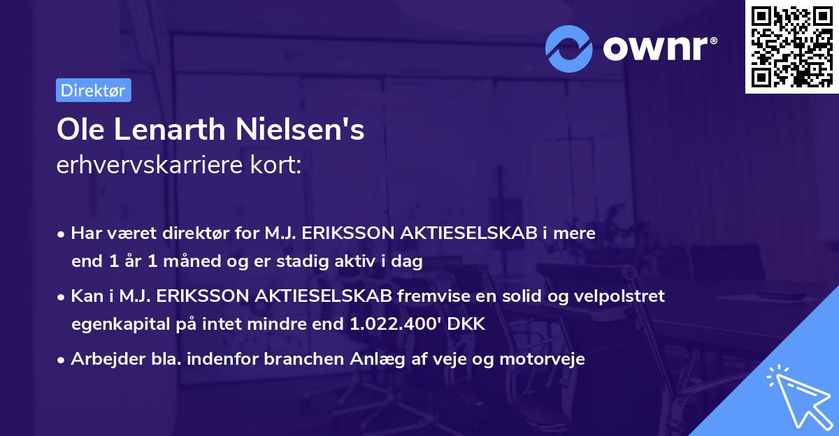 Ole Lenarth Nielsen's erhvervskarriere kort
