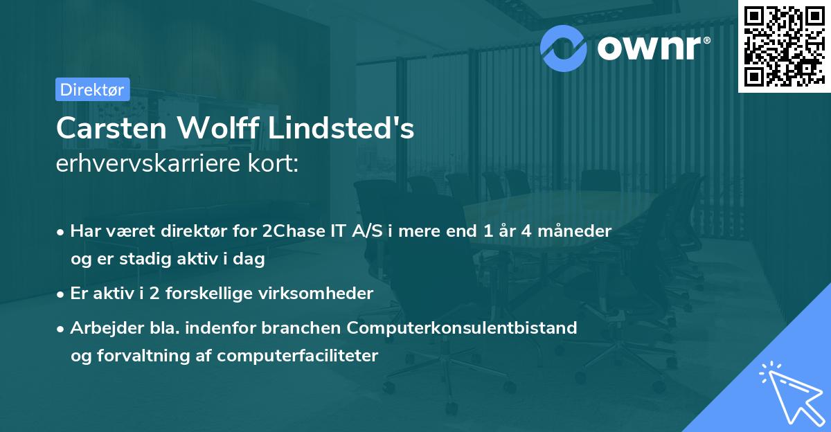 Carsten Wolff Lindsted's erhvervskarriere kort