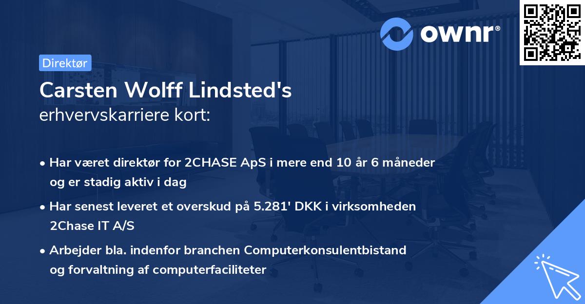 Carsten Wolff Lindsted's erhvervskarriere kort