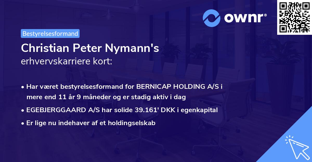 Christian Peter Nymann's erhvervskarriere kort