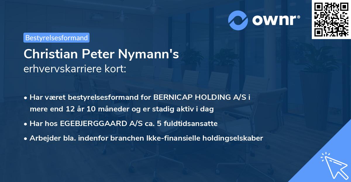 Christian Peter Nymann's erhvervskarriere kort