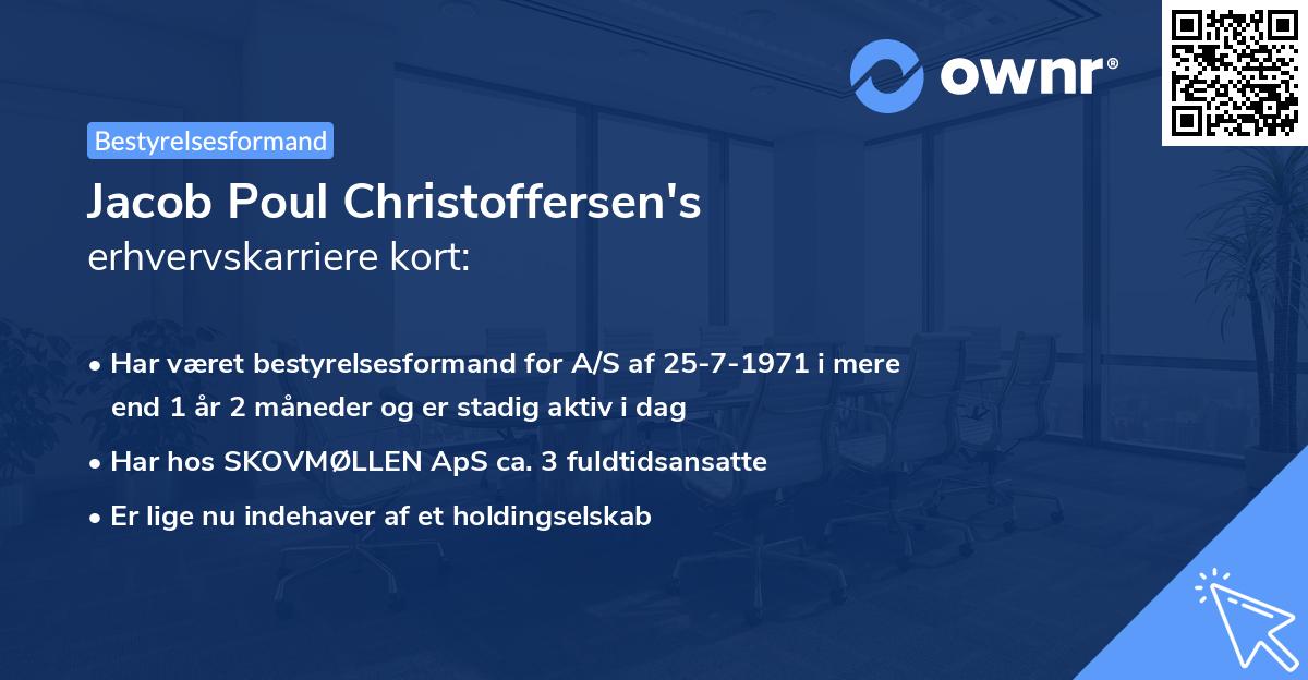 Jacob Poul Christoffersen's erhvervskarriere kort