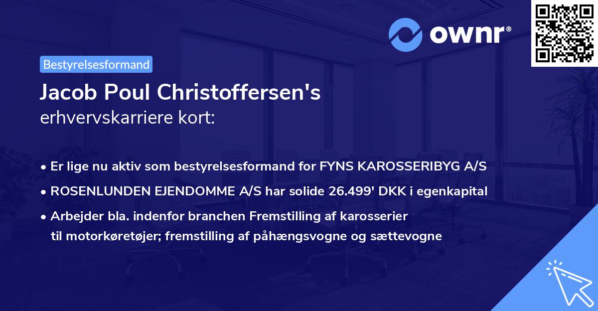 Jacob Poul Christoffersen's erhvervskarriere kort