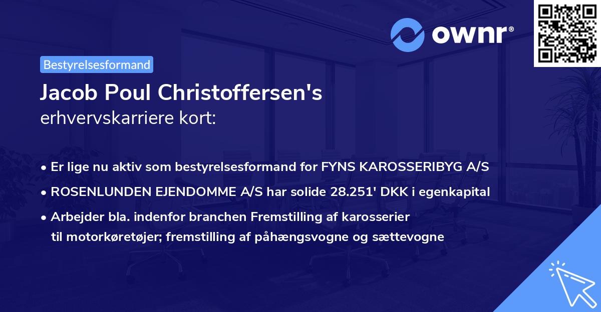 Jacob Poul Christoffersen's erhvervskarriere kort