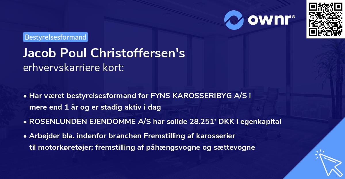 Jacob Poul Christoffersen's erhvervskarriere kort
