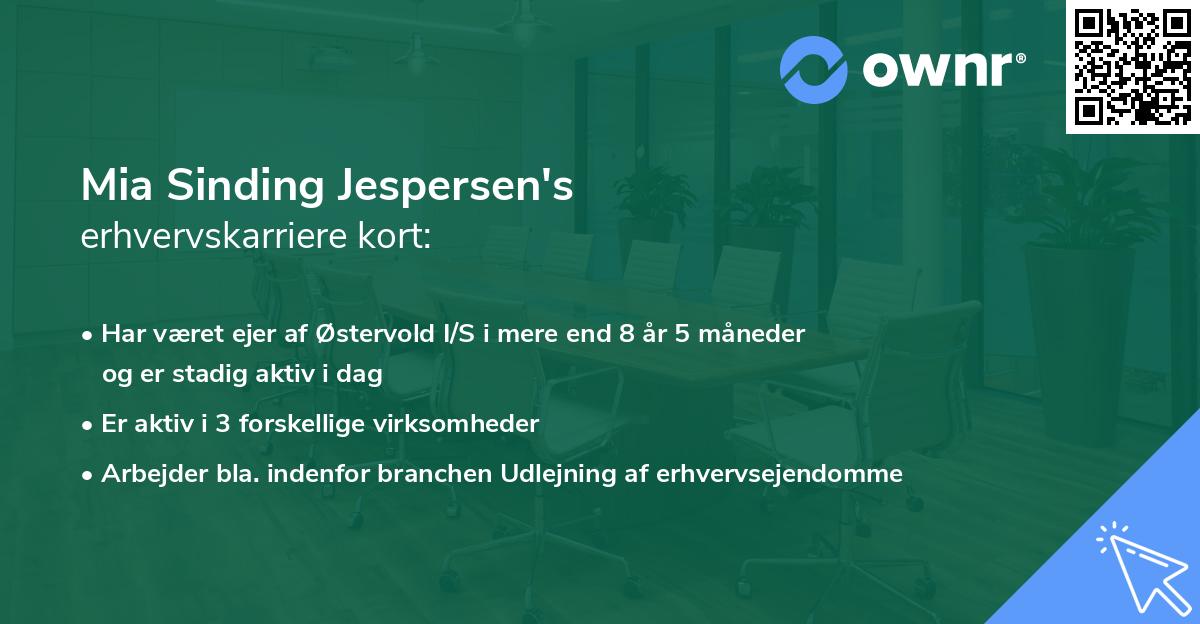 Mia Sinding Jespersen's erhvervskarriere kort