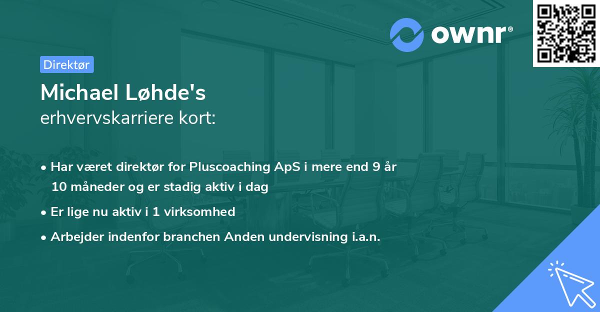 Michael Løhde's erhvervskarriere kort