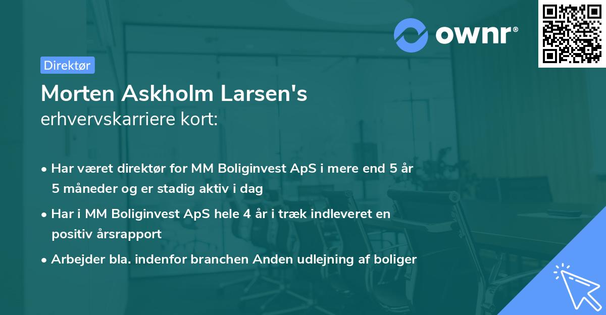 Morten Askholm Larsen's erhvervskarriere kort