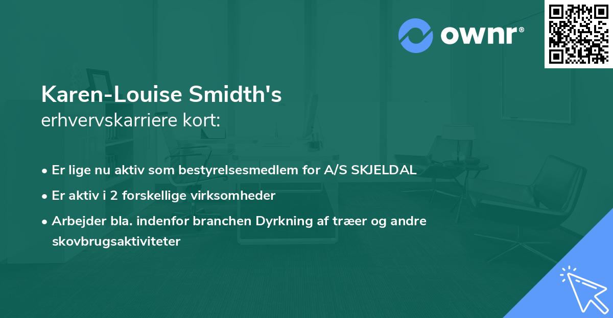 Karen-Louise Smidth's erhvervskarriere kort