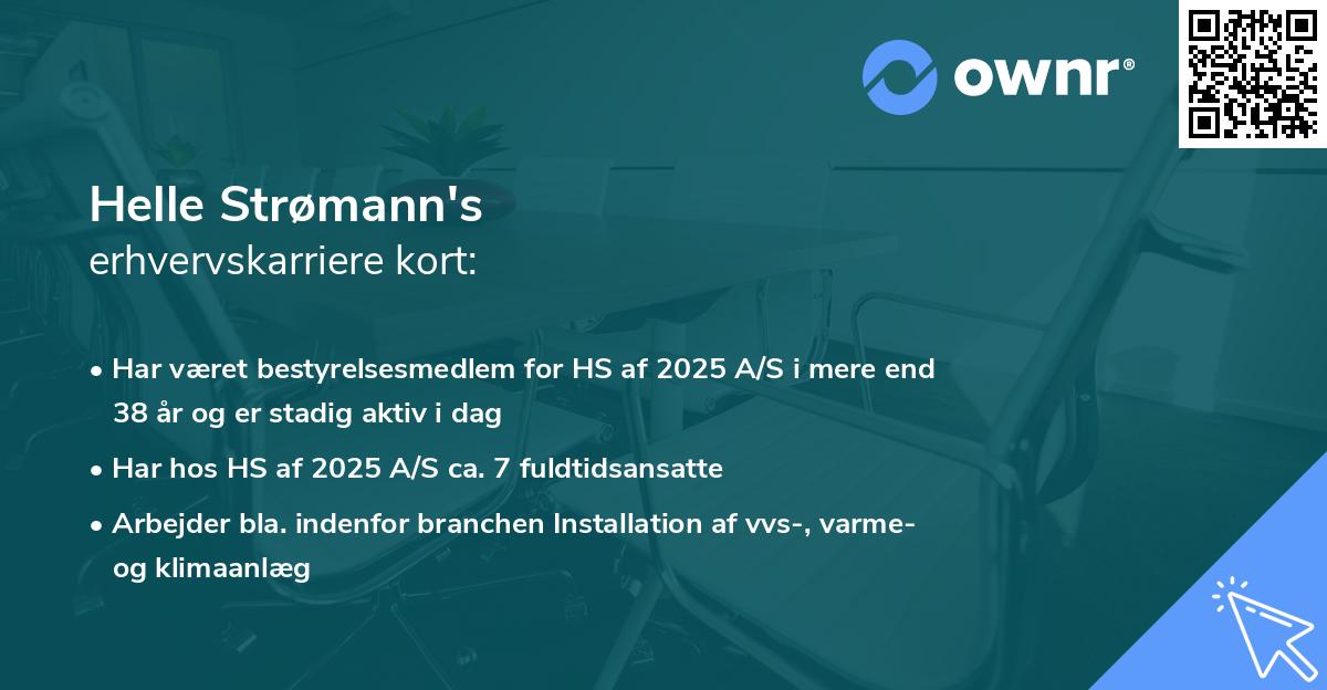 Helle Strømann's erhvervskarriere kort