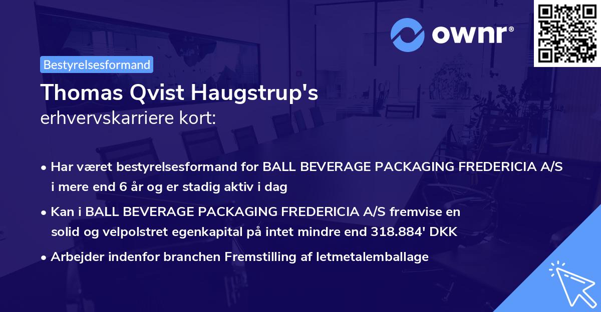 Thomas Qvist Haugstrup's erhvervskarriere kort