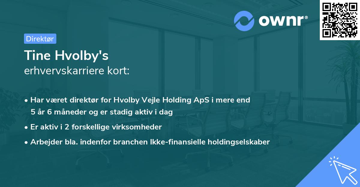 Tine Hvolby's erhvervskarriere kort
