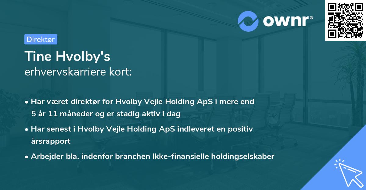Tine Hvolby's erhvervskarriere kort