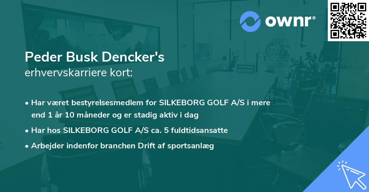 Peder Busk Dencker's erhvervskarriere kort