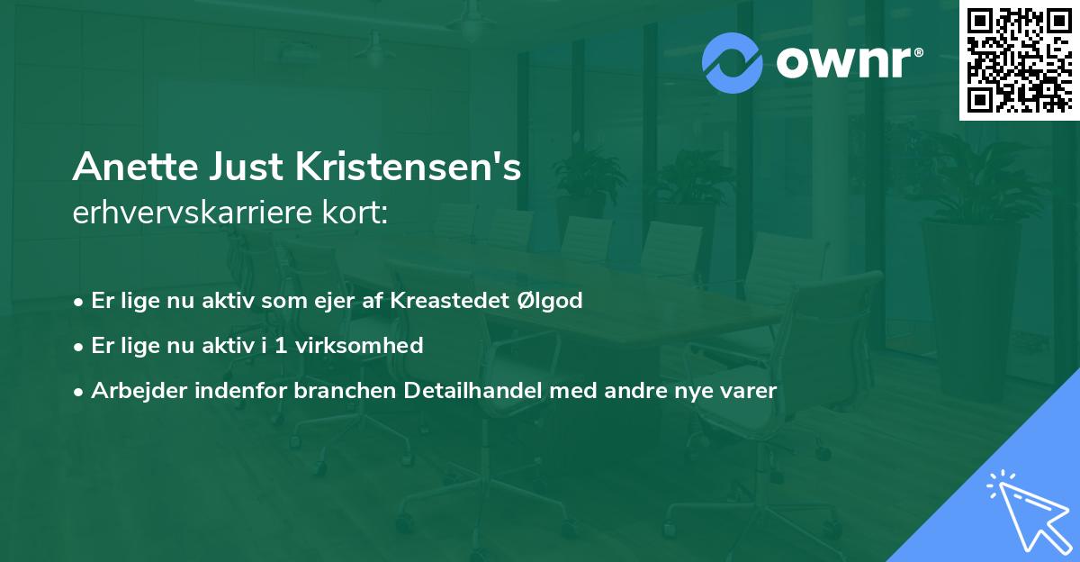 Anette Just Kristensen's erhvervskarriere kort