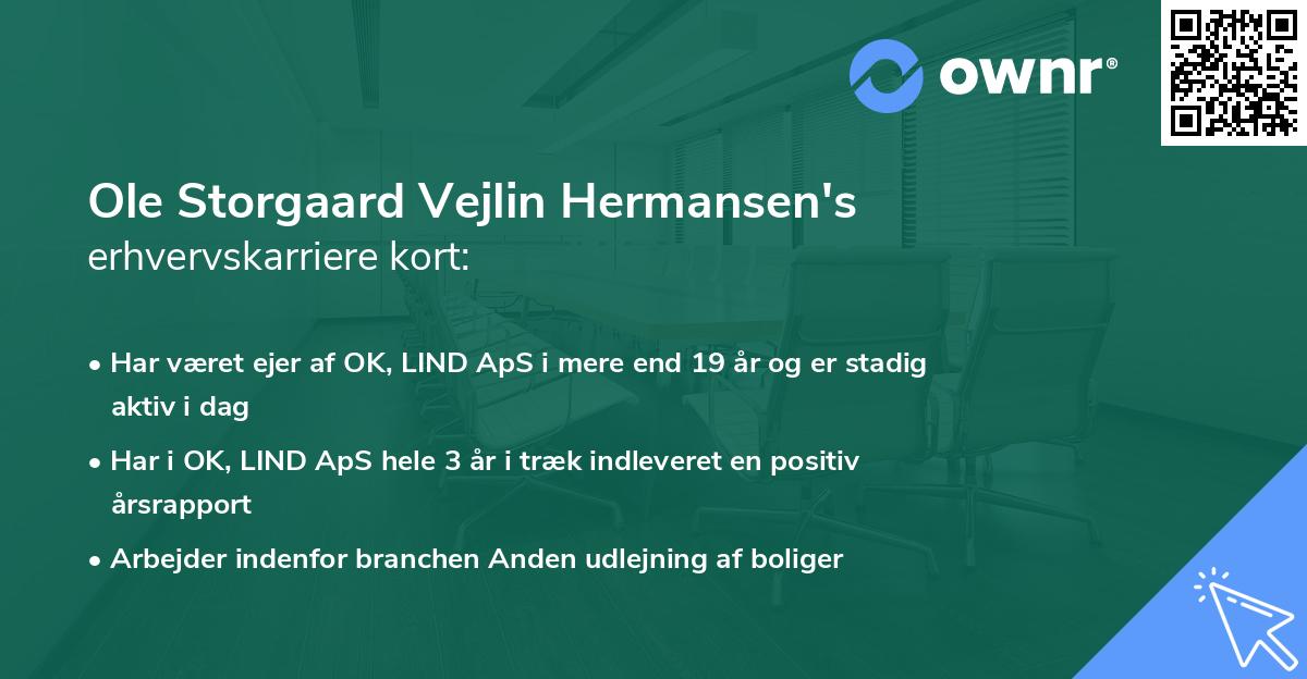 Ole Storgaard Vejlin Hermansen's erhvervskarriere kort