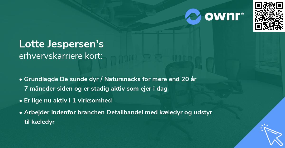 Lotte Jespersen's erhvervskarriere kort