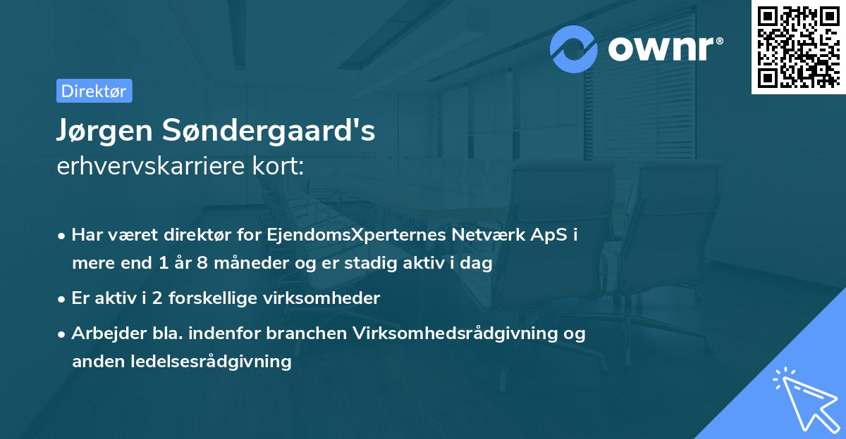 Jørgen Søndergaard's erhvervskarriere kort