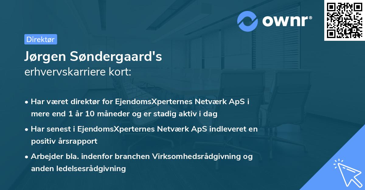 Jørgen Søndergaard's erhvervskarriere kort