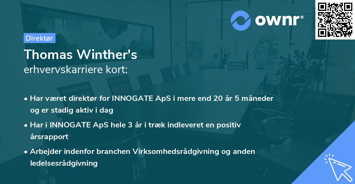 Thomas Winther's erhvervskarriere kort