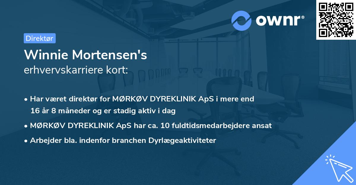 Winnie Mortensen's erhvervskarriere kort