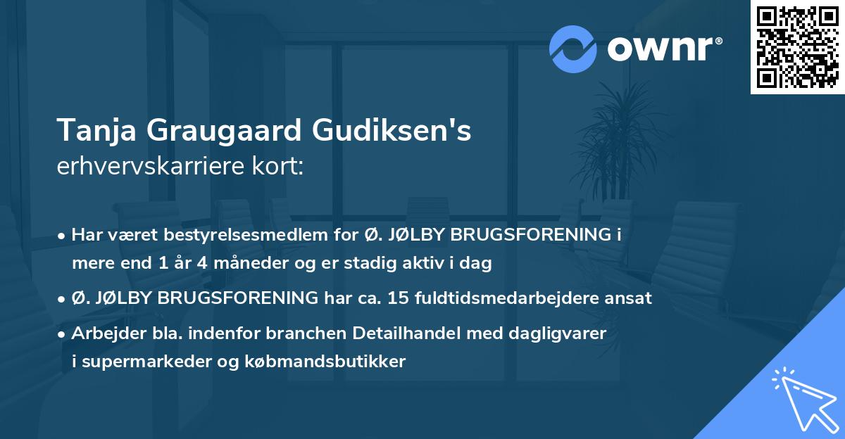 Tanja Graugaard Gudiksen's erhvervskarriere kort