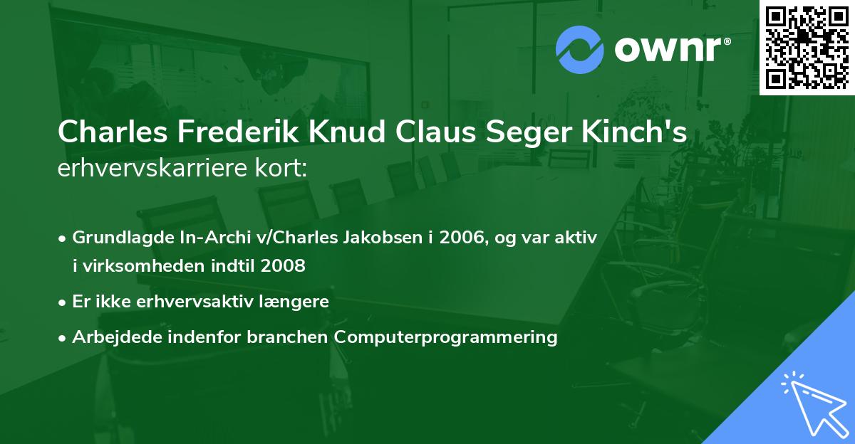 Charles Frederik Knud Claus Seger Kinch's erhvervskarriere kort