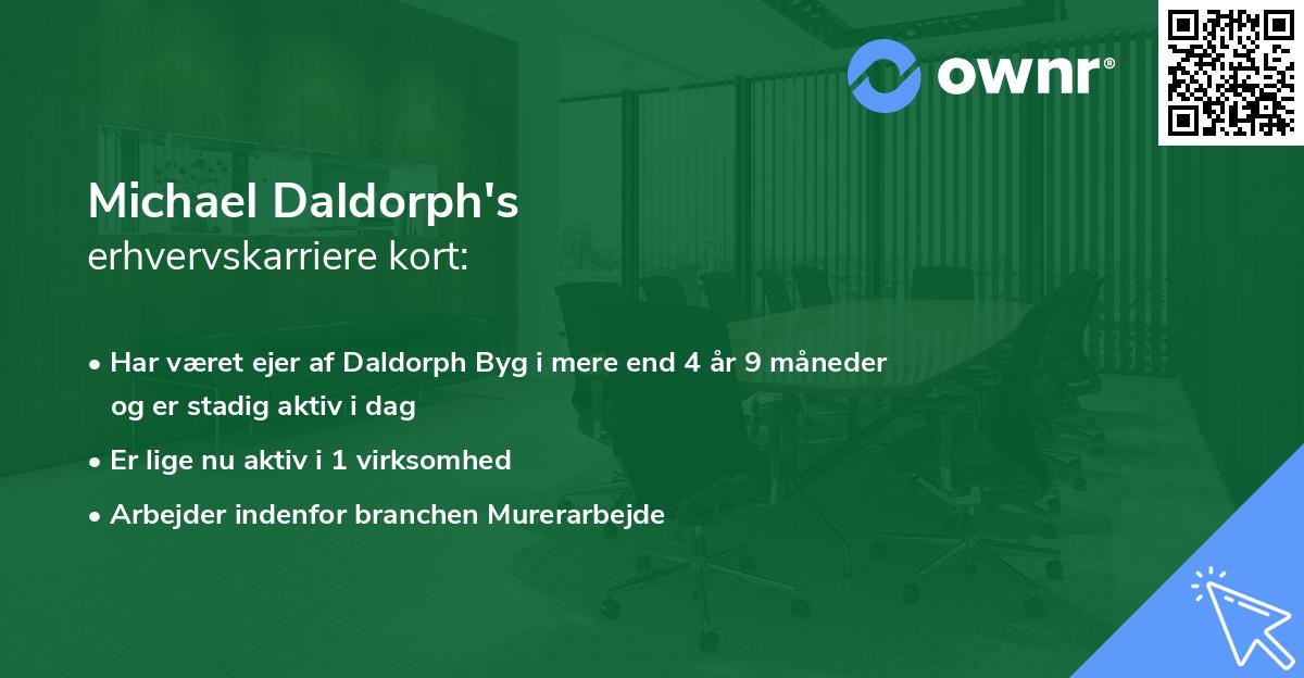Michael Daldorph's erhvervskarriere kort