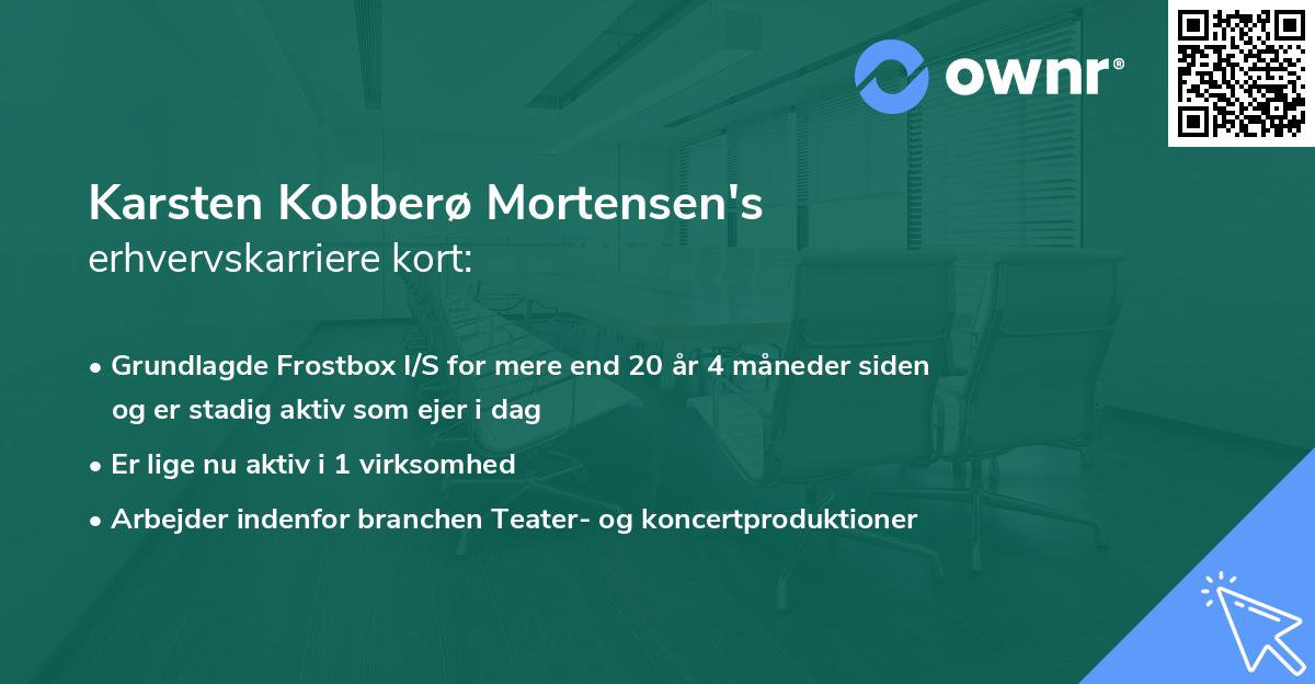Karsten Kobberø Mortensen's erhvervskarriere kort