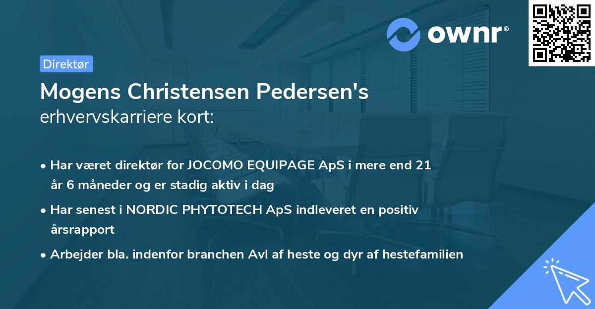 Mogens Christensen Pedersen's erhvervskarriere kort