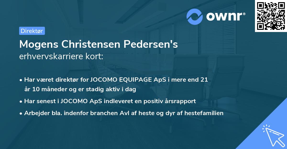 Mogens Christensen Pedersen's erhvervskarriere kort