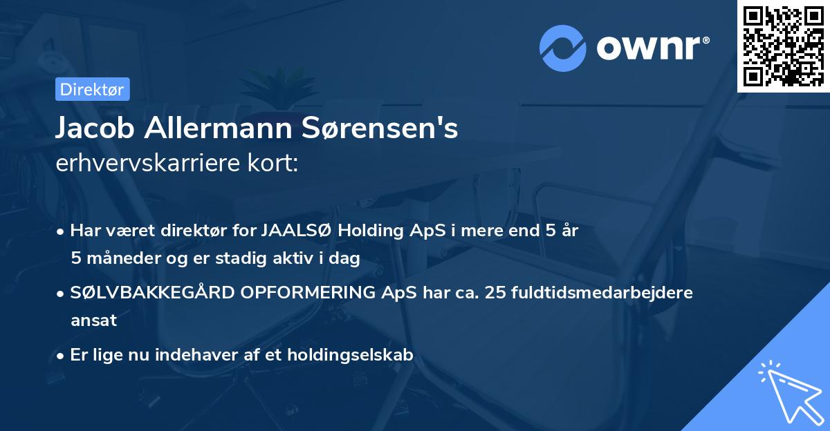 Jacob Allermann Sørensen's erhvervskarriere kort