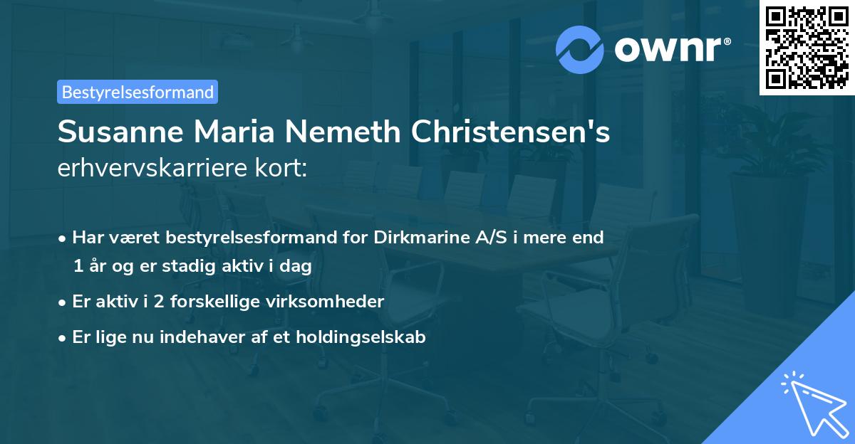 Susanne Maria Nemeth Christensen's erhvervskarriere kort