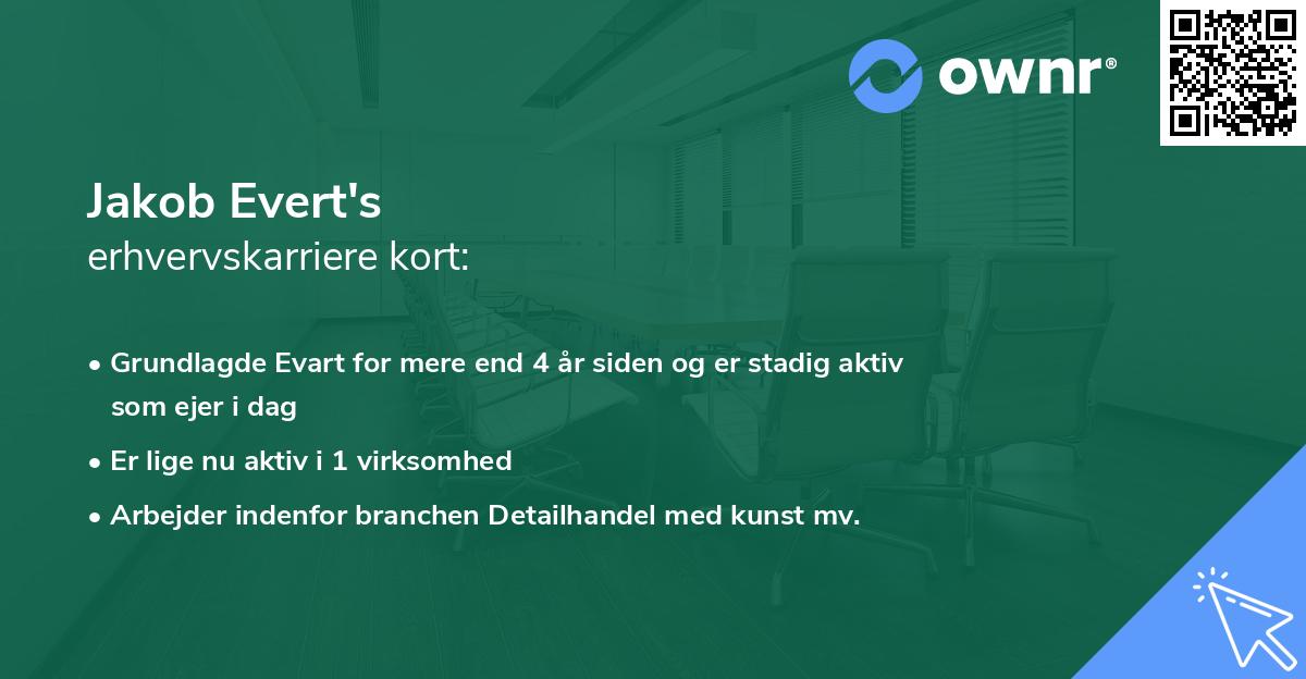 Jakob Evert's erhvervskarriere kort