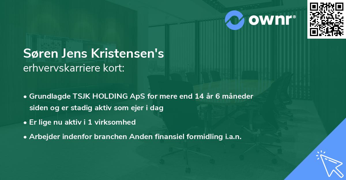 Søren Jens Kristensen's erhvervskarriere kort