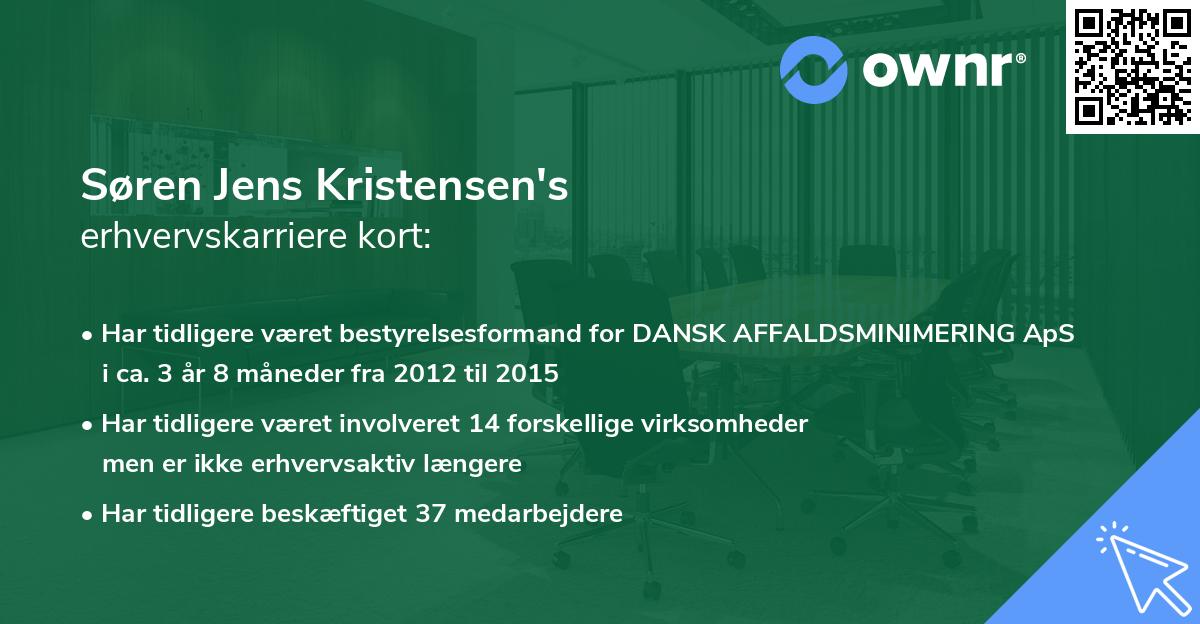 Søren Jens Kristensen's erhvervskarriere kort