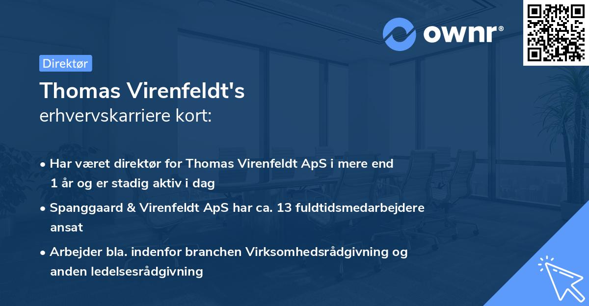 Thomas Virenfeldt's erhvervskarriere kort